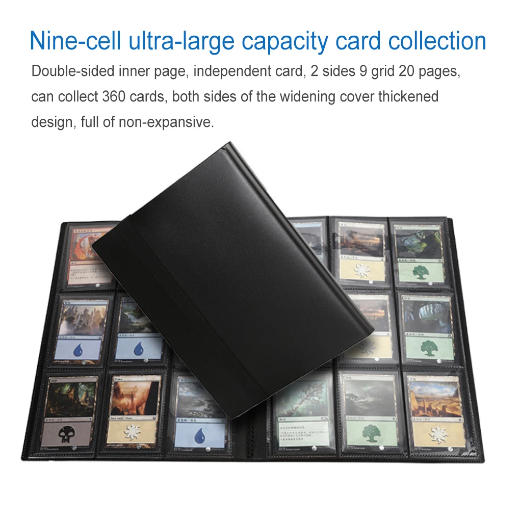 

Loading Trading Card Albums Binder Scratch-Resistant Game Collection Holder Collecting Storage Folder Booklet Black