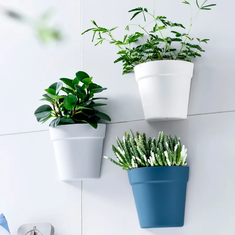 Wall-mounted Modern Creative Vase Flower Pots Hanging Vase Bathroom Wall Decorate Flower Plastic Polypropylene Material