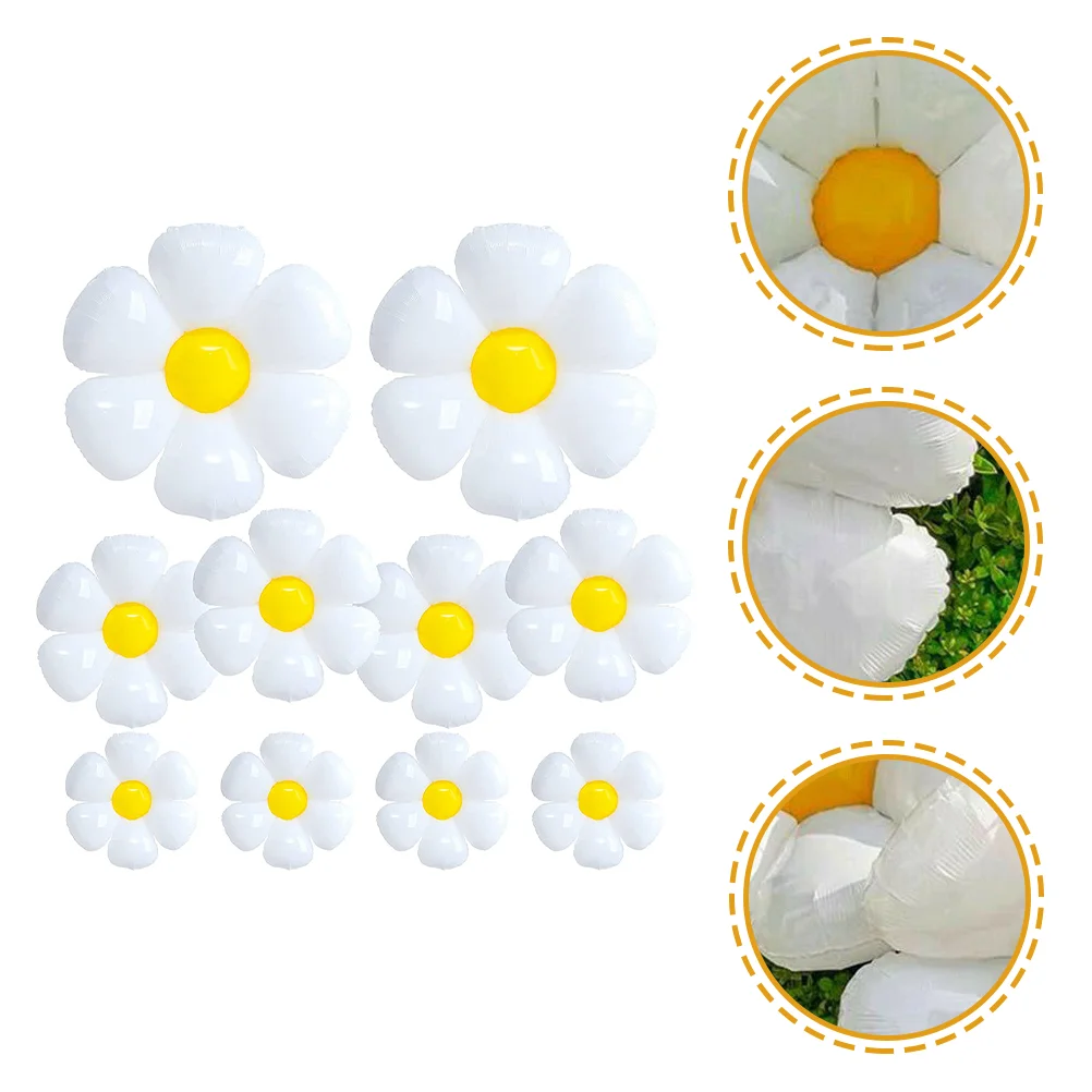 

Balloons Daisy Flower Balloon Party Foil Birthday Mylar White Decor Decorations Garland Aluminum Huge Kids Sunflower Shower Baby
