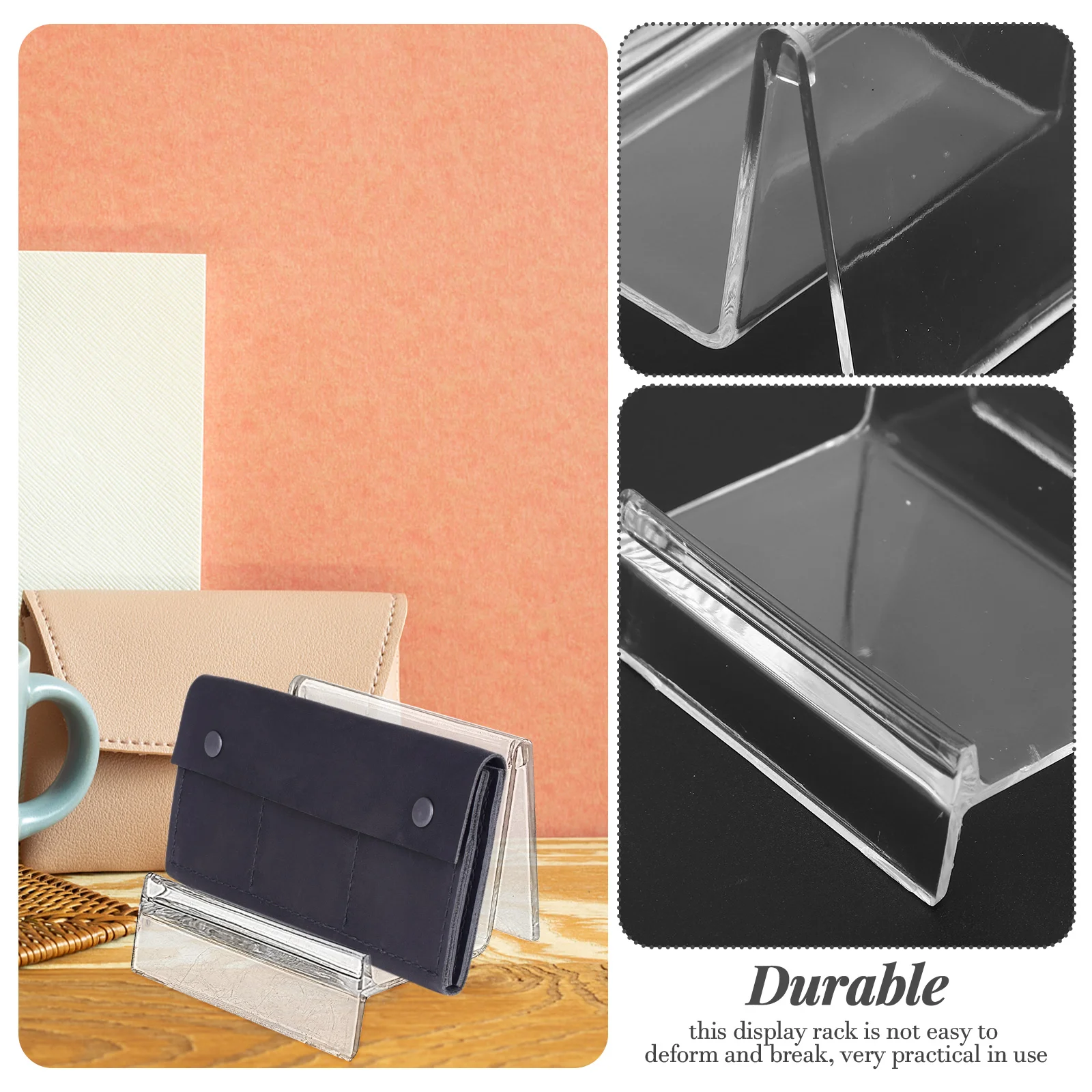 

5pcs Wallet Showing Stand Plastic Transparent Wallet Display Racks Organizer