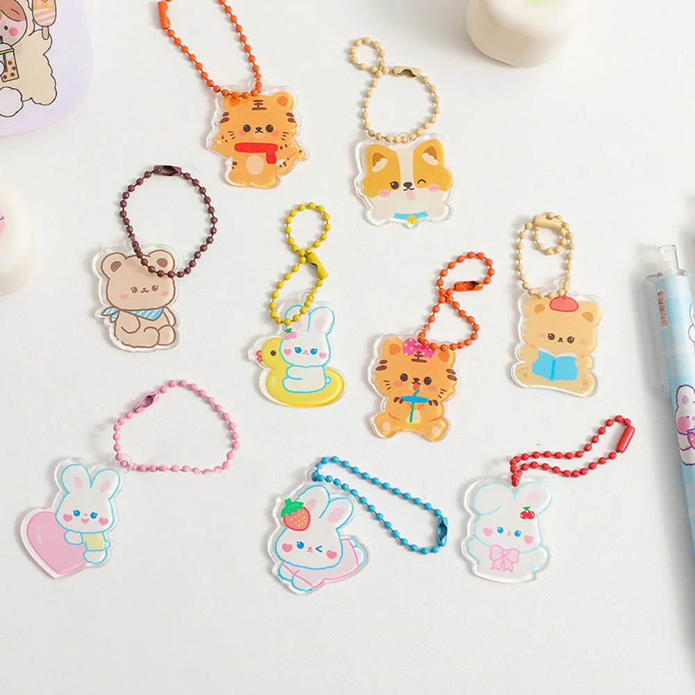

1Pcs Animal Cartoon Key Cover Cap Transparent Key Accessories Soft Cartoon Key Holder Key Chain For Girl Women Trinket Gift