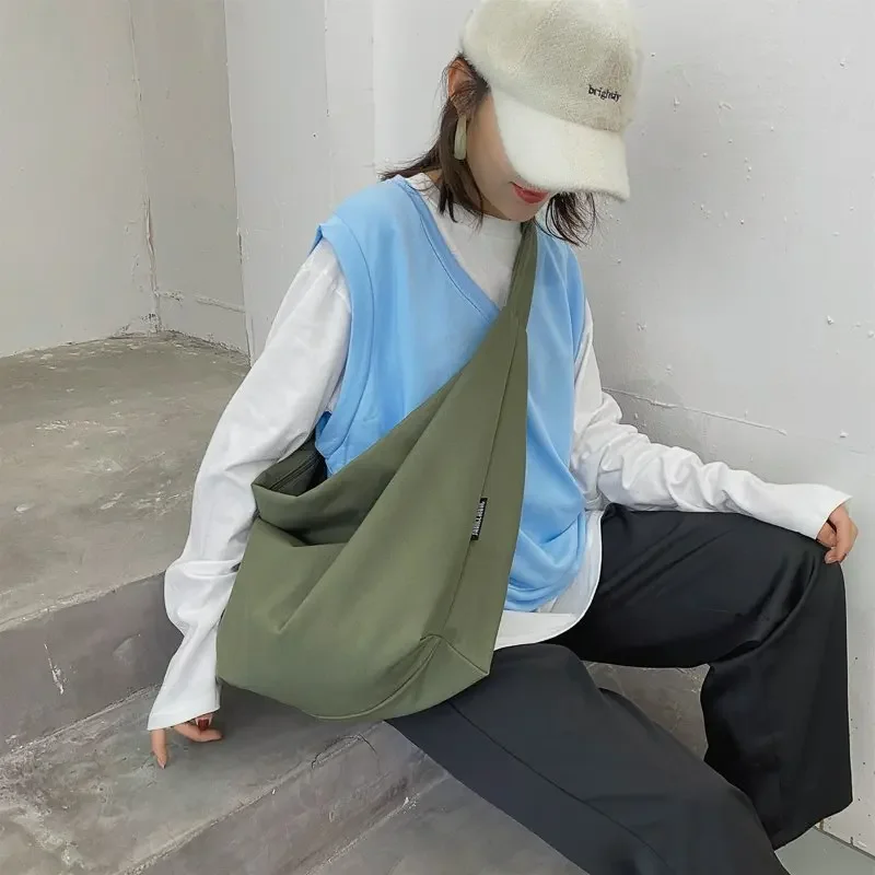 

Женская Простая цветная Повседневная сумка для женщин, однотонная сумка-мессенджер, сумка через плечо, холщовые сумки-тоуты, новинка 2023, женская сумка