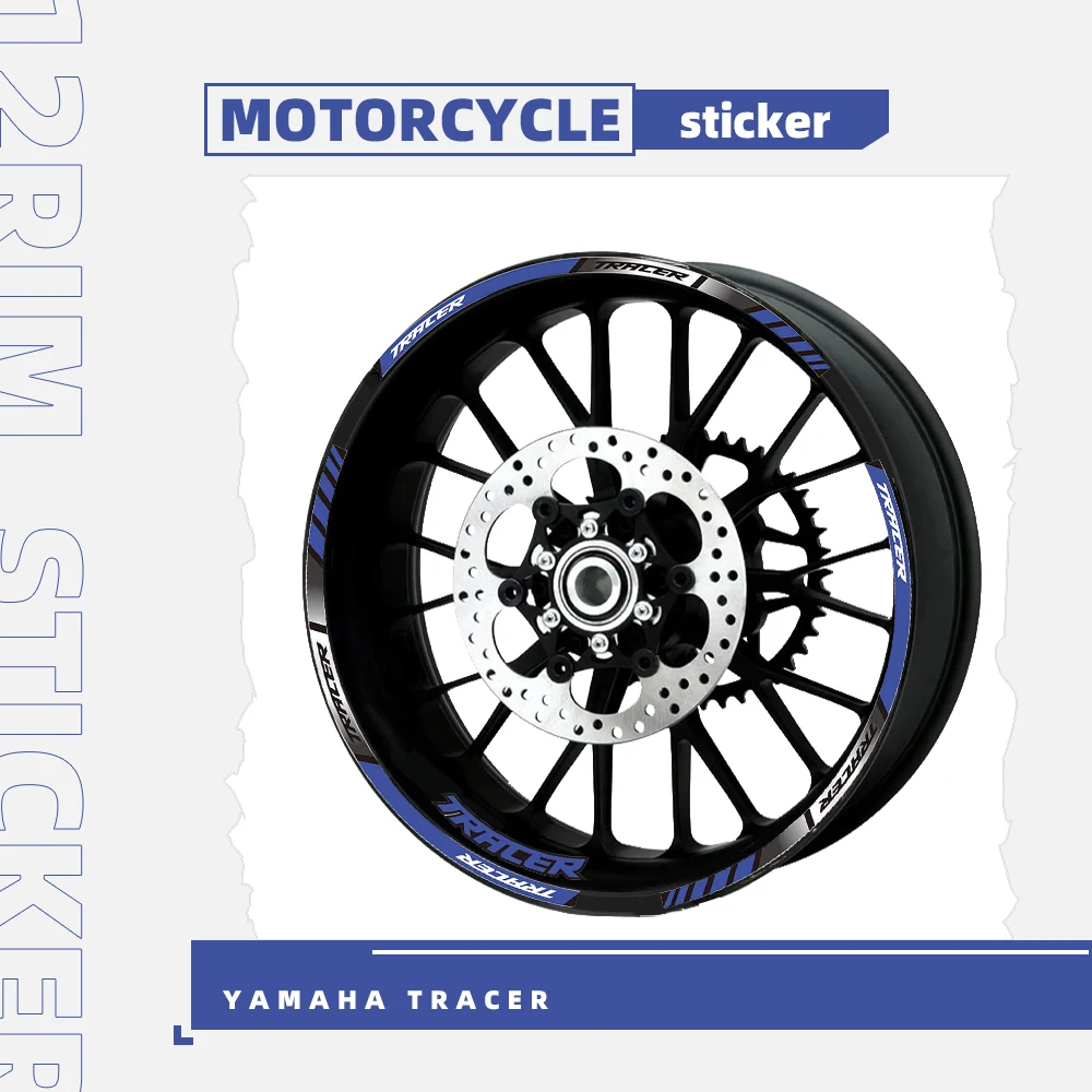 

motorcycle wheel decals Reflective stickers rim stripes For YAMAHA TRACER 700 900 850 MT07 MT09 MT-07 MT-09