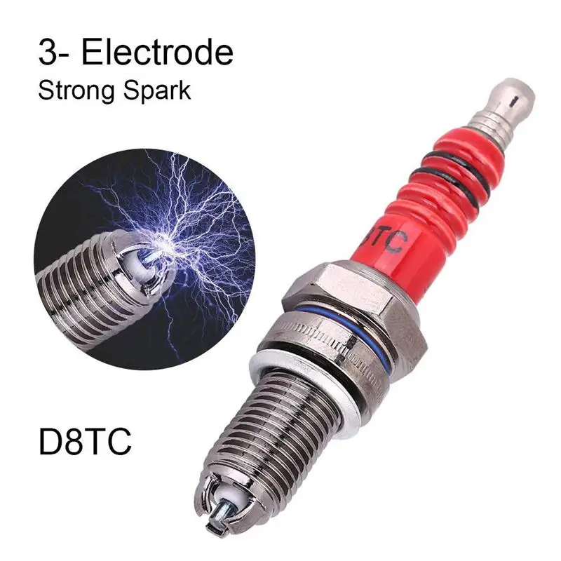 3Pcs Spark Plug A7tc Triple Electrode For Gy6 50 Cc 70Cc 90 110Cc 125 150Cc &amp D8tc 3 Racing Sp |