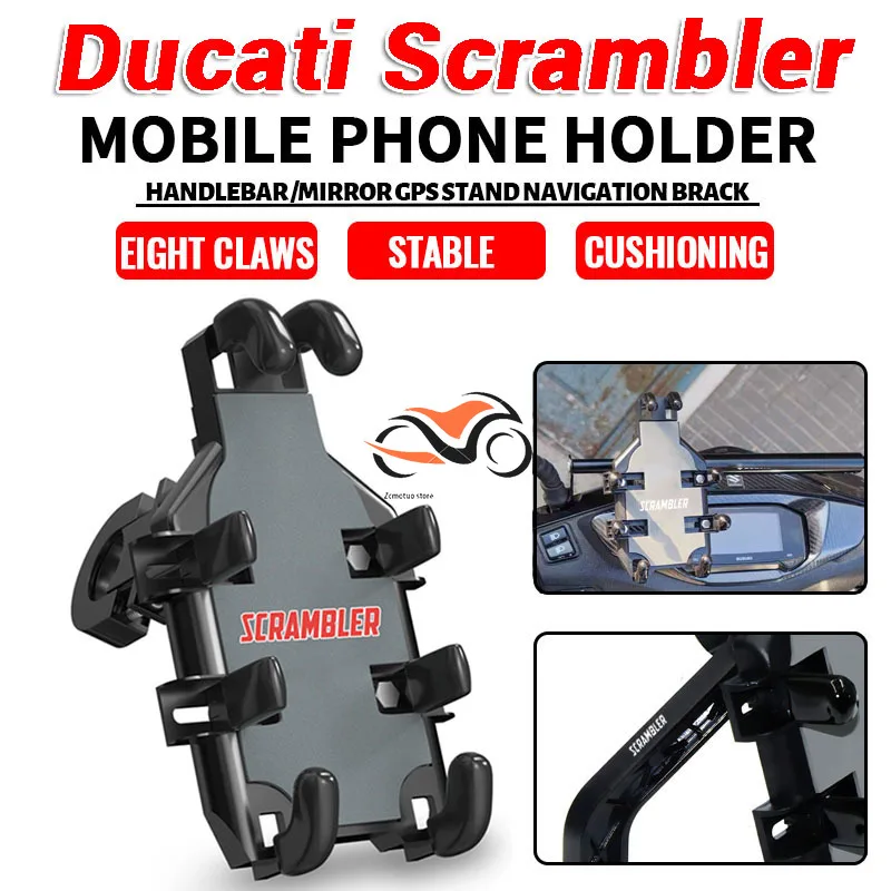 

For Ducati Scrambler 400 800 1100 2014-2023 Accessories Motorcycle Handlebar Mobile Phone Holder GPS Stand Bracket