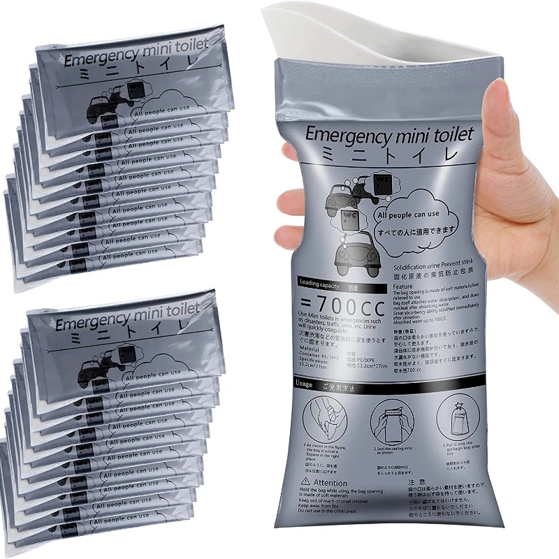 

4PCS Outdoor Emergency Urinate Bags 700ml Easy Take Piss Bags Travel Mini Mobile Toilet for Baby Women Men Vomit Bag
