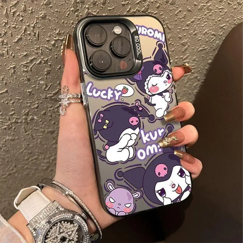 Серебряное покрытие Sanrio Kuromi для OPPO A18 A15 A3S A17 A36 A96 A78 A98 A55 A74 A94 A31 A53 2020 A3X REON 12F 11F 12 Pro