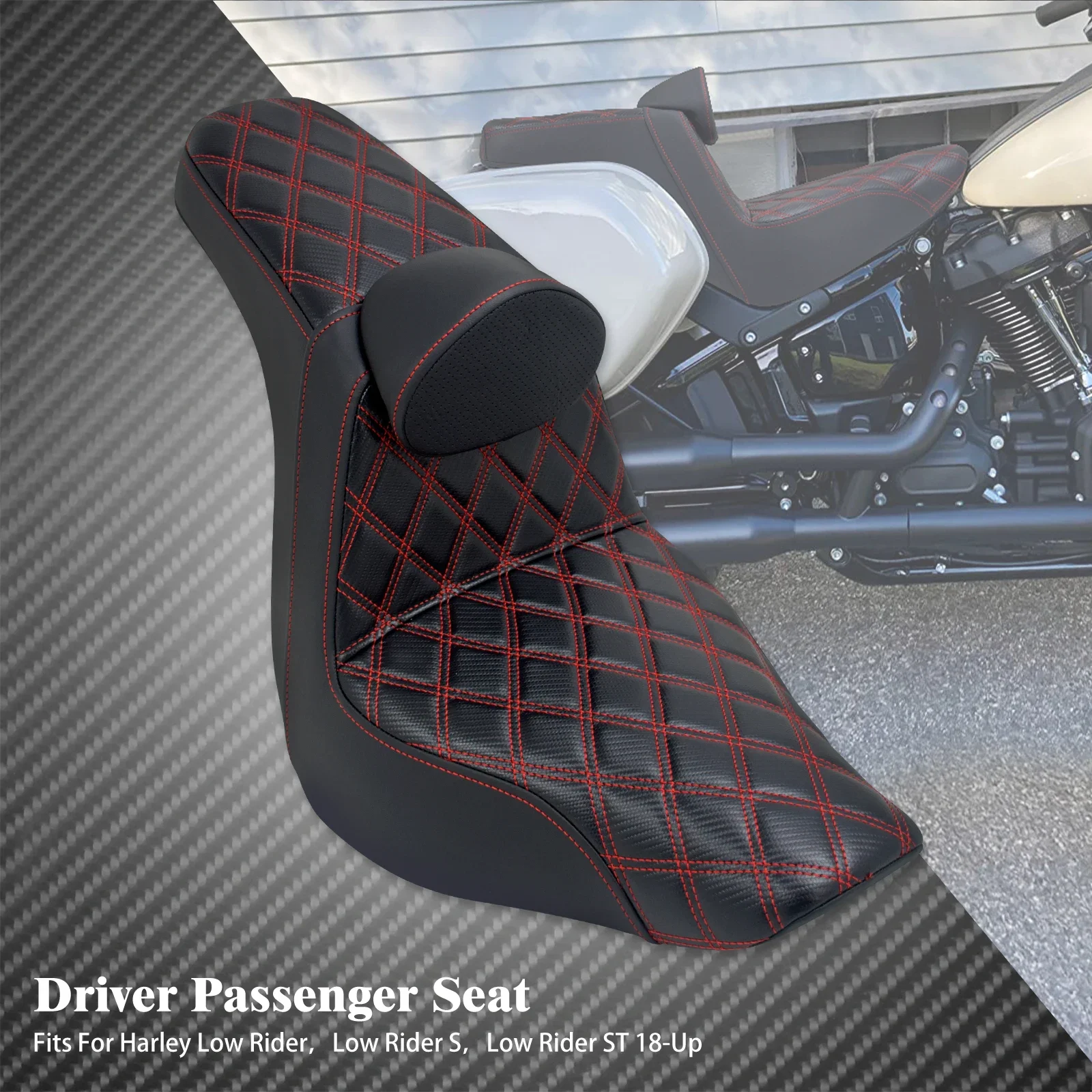 

Сиденье водителя и пассажира со спинкой, передняя и задняя подушка для мотоцикла Harley Softail Low Rider ST FXLR FLSB S 2018-Up