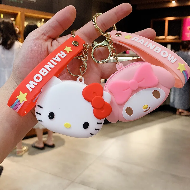 Kawaii Sanriod Cinnamonroll My Melody KT cat Аниме мультфильм Мини Кошелек для монет брелок