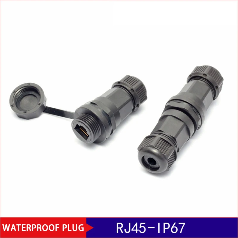 

10pcs IP67 RJ45 Connector Waterproof Cat6 Ethernet Adapter Socket Connector Panel Mount Outdoor Straight-through Joint Plug
