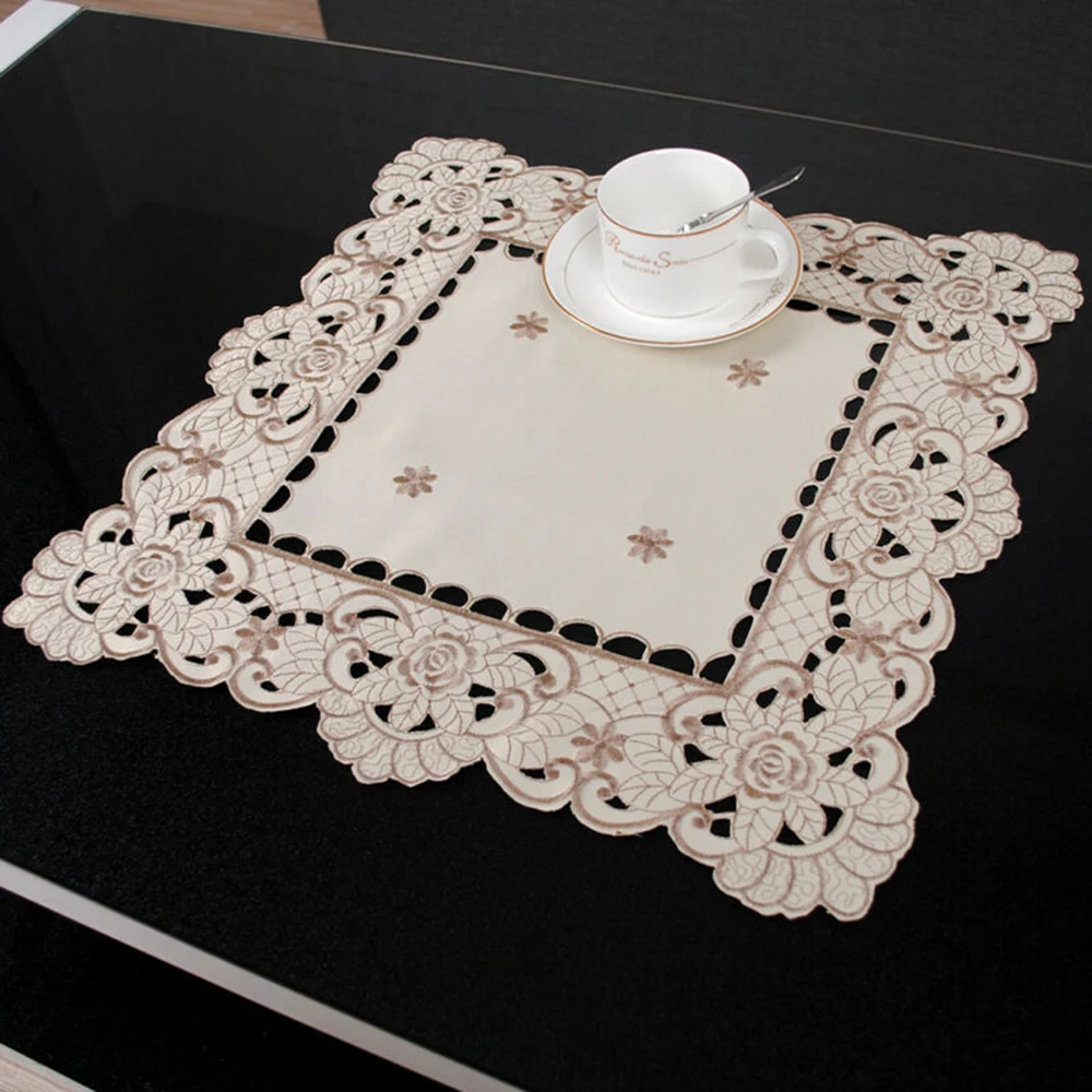 

Домашний коврик для обеденного стола, винтажная вышитая кружевная искусственная овальная скатерть с цветочным рисунком, домашняя скатерть