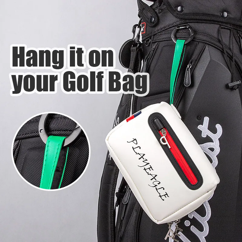 PLAYEAGLE 2022 Unisex Golf Handbag PU Material Zipper Mini  Valuables Cell Phone Pouch Makeup Cosmetic Bag for Men Women