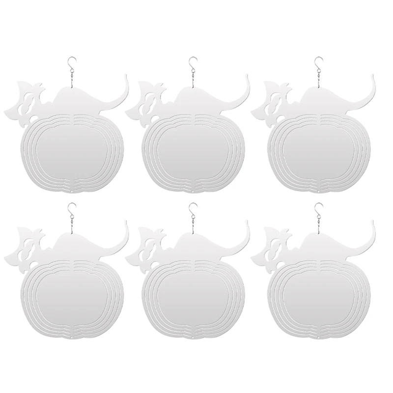 

6Pack 8 Inch Sublimation Wind Spinners Blanks Hanging Wind Spinners Hallowmas For Indoor Outdoor Garden Decoration