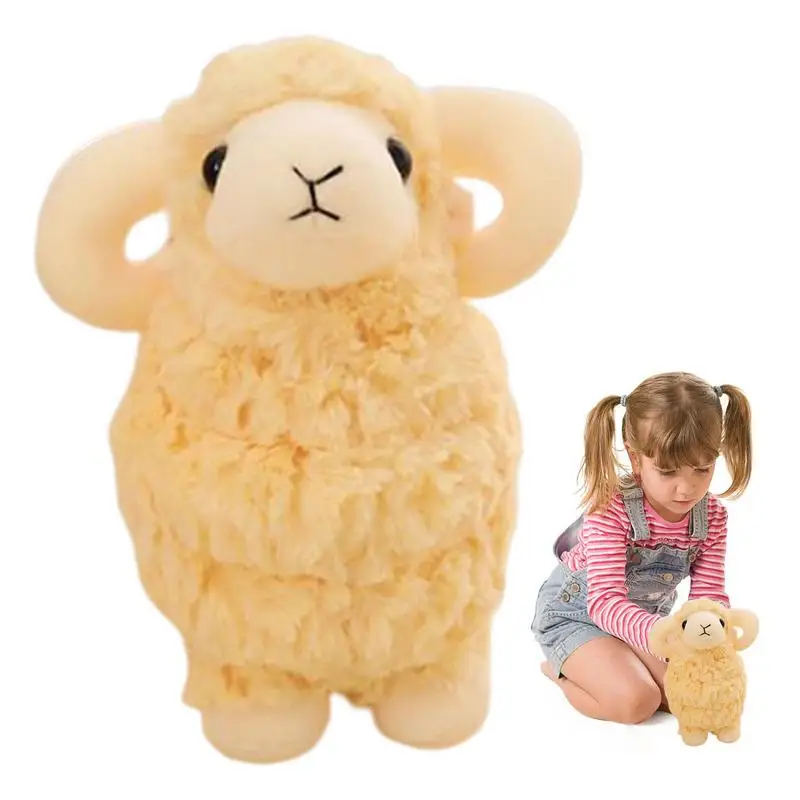 

28CM Cartoon Doll Plush Toy For Kids Kawaii Sheep Doll Plush Toy Soft And Cute Good Elasticity Little Lamb Girl Sleeping