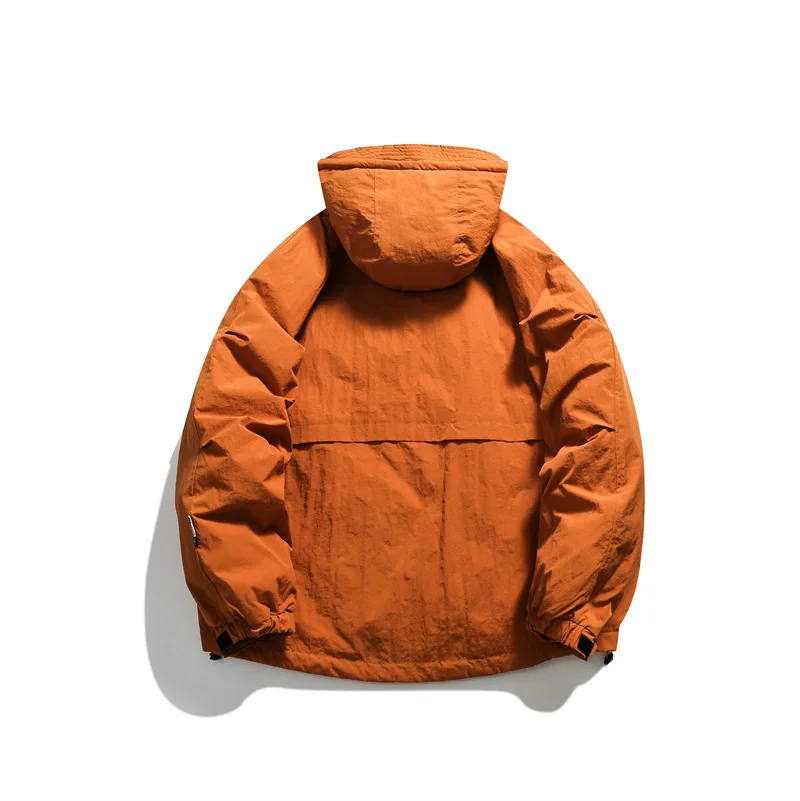 Down Jacket Men's Winter Japanese Work Clothes Fashion Men's Loose Plush Thickened Multi Pocket Casual Coat
