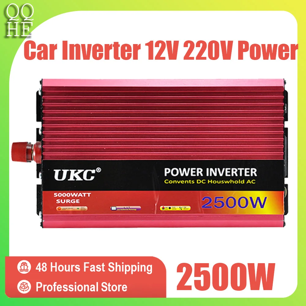 

EU Socket Power Inverter 12V 220V Sine Wave Inverter 2500W Converter DC To AC Voltage Regulator Kit Inversor Tranfarmer