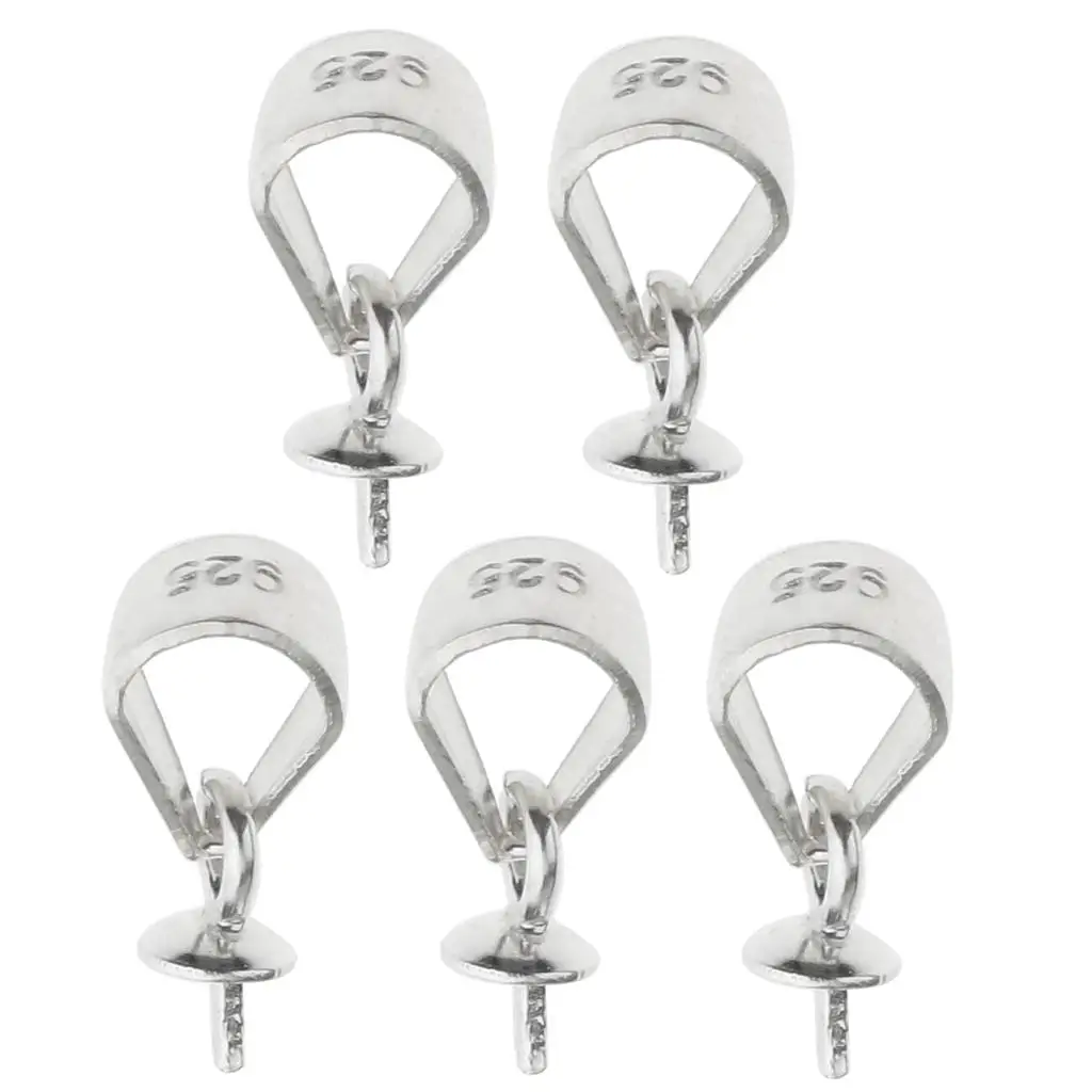 

5pcs Pendant Clips & Pendant Clasps, Bail Pendant Connectors