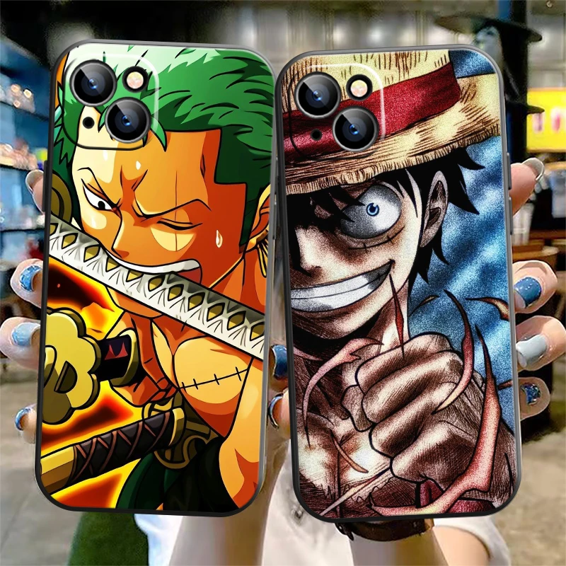 

One Piece Phone Cases For iPhone 12 11 Pro Max 13 Mini 7 8 Plus X XS XR Xs Max 6 6S SE 2020 Japan Anime Soft Silicon Black Cover