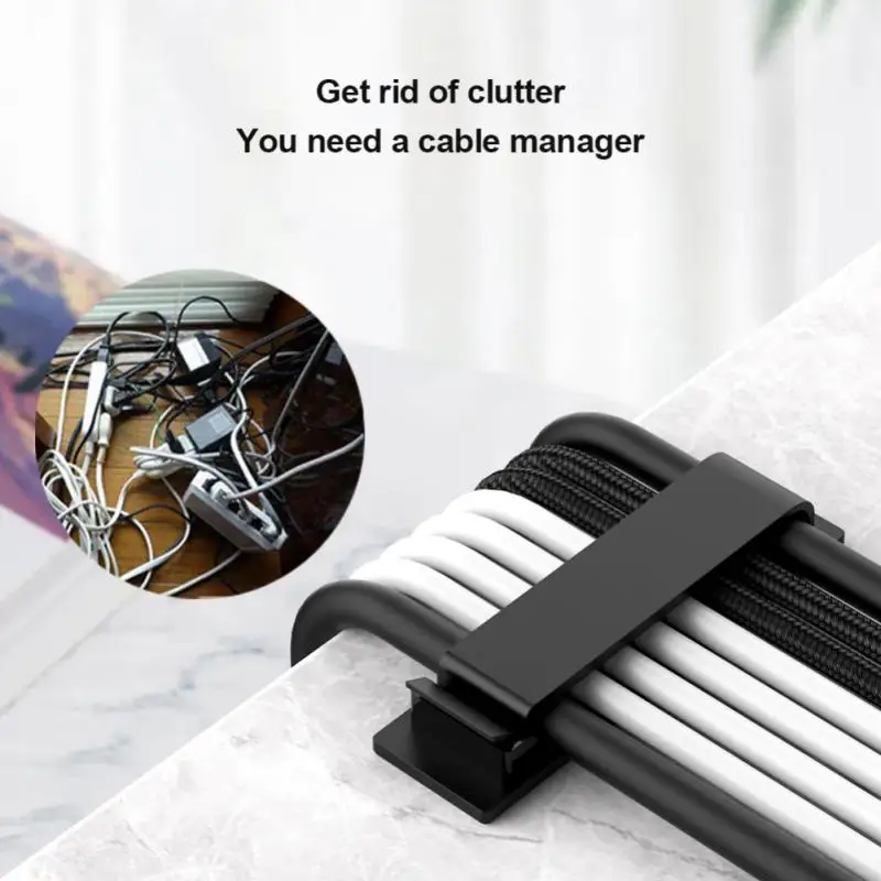 

Ten-piece Set Porous Card Cable Buckle Desktop Wire Organizer Kitchen Winder Data Cable Organizer Desktop Tidy Management Clips