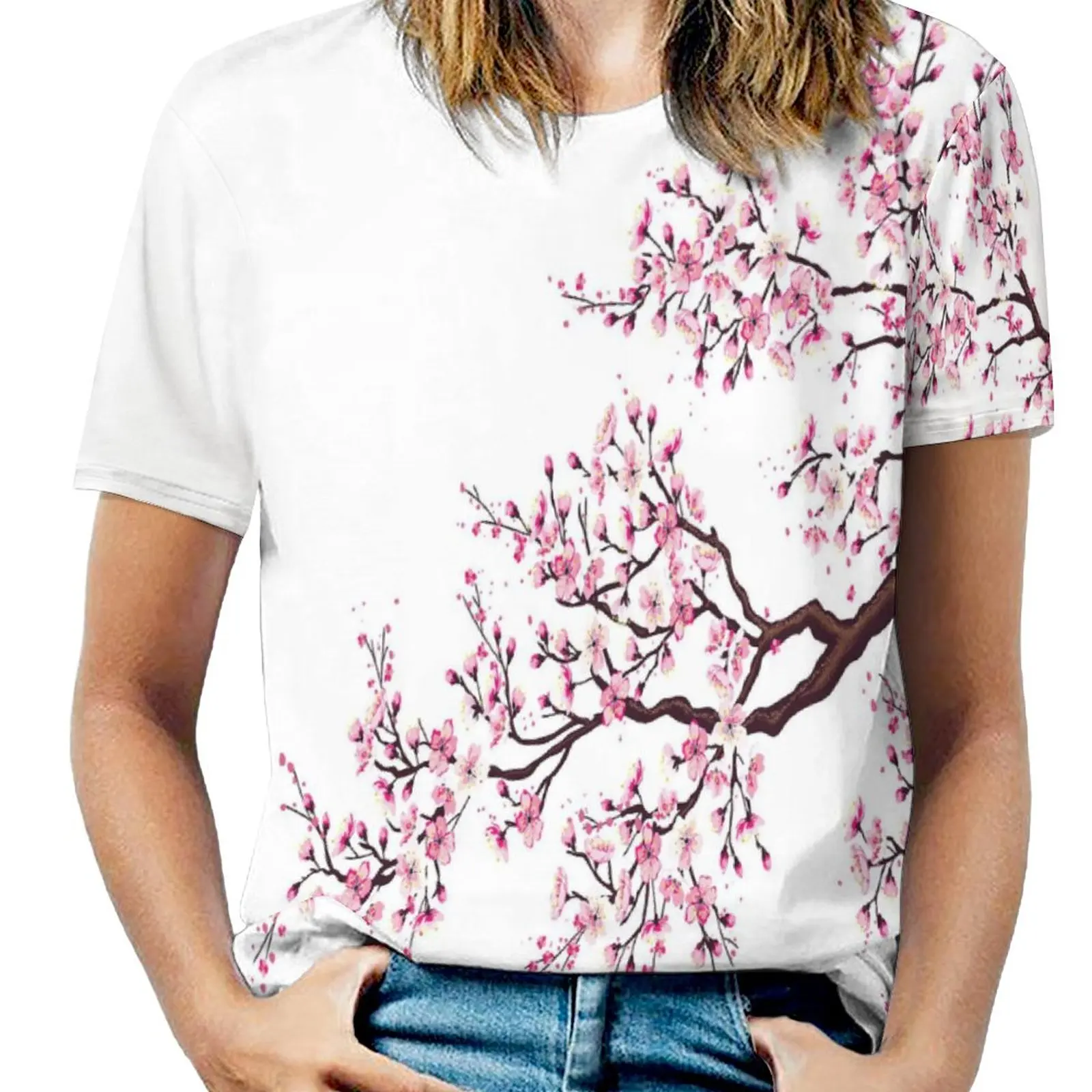 

Branch of A Flourishing Sakura Tree Flowers Cherry Blossoms Spring Theme Art Novelty Fitness T-shirt Harajuku Sports Funny Gee