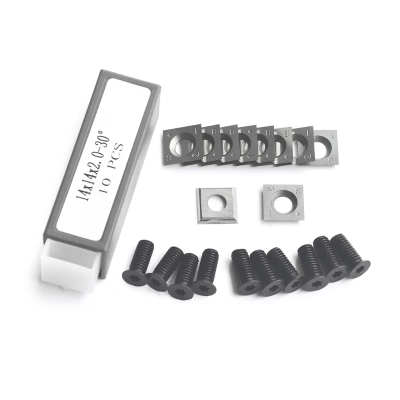 

1 Box 14mm Square Insert Cutter 14x14x2.0mm-30° for Woodturning Roughing Tool Recyclable Carbide Cutters Knives