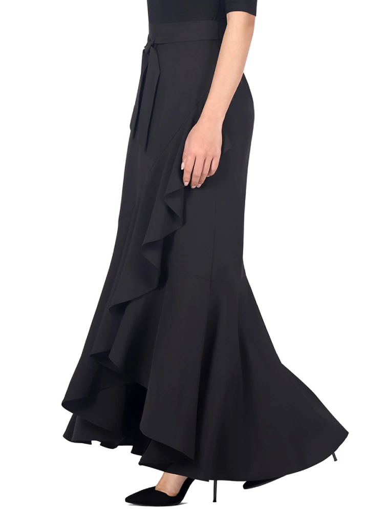 Юбка Женская длинная асимметричная с завышенной талией элегантная