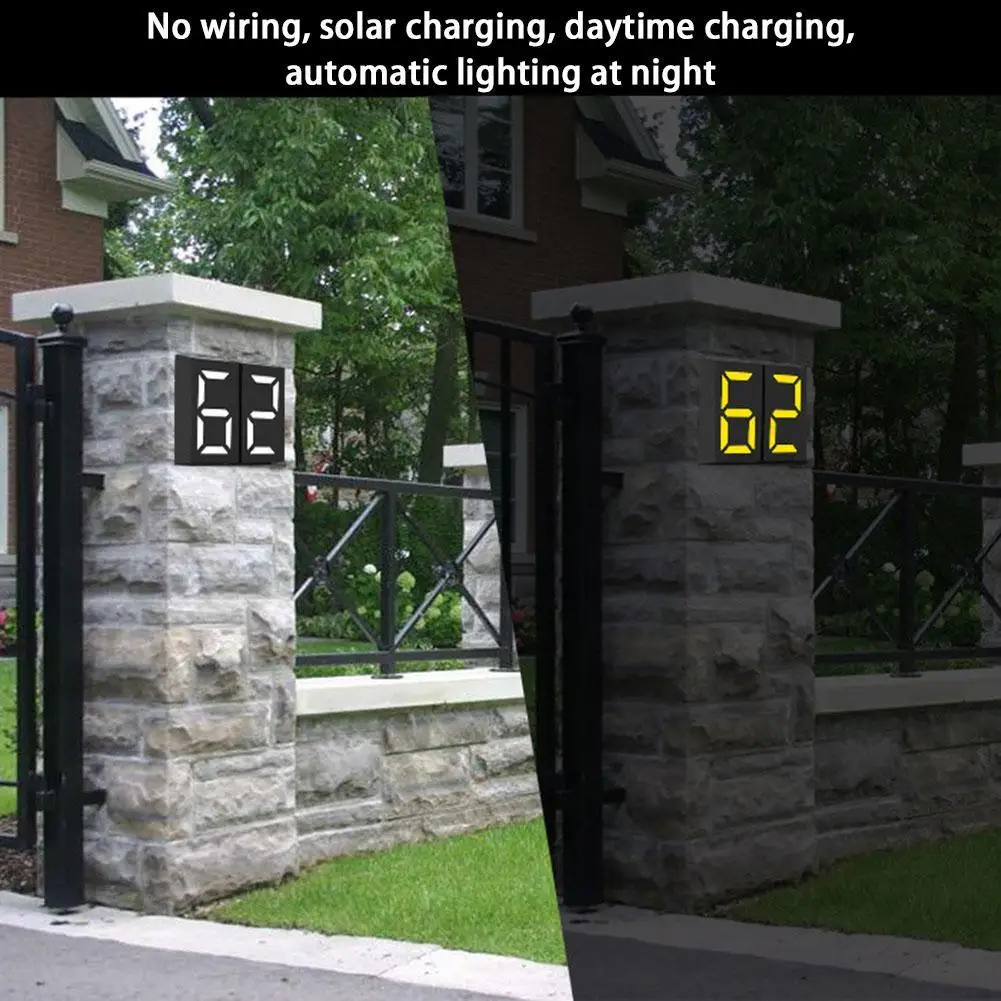 

Solar Led House Number Sign Wall Mounted Rgb Digital Address Numbers Plaques Wall Light For Villa Hotel dropship wholesale new