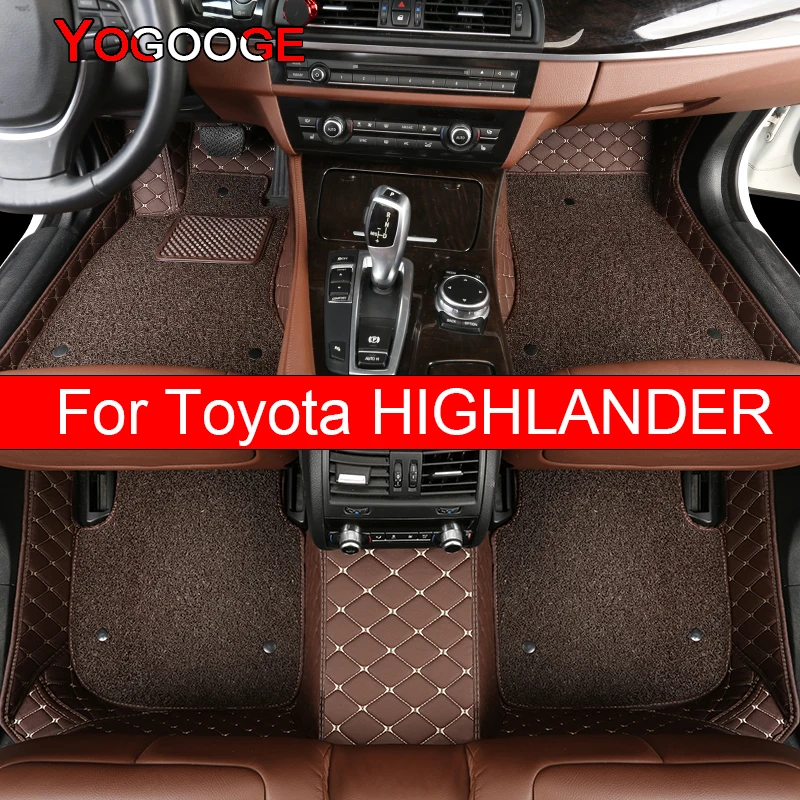 

YOGOOGE Car Floor Mats For Toyota HIGHLANDER KLUGER 5seats 7seats Foot Coche Accessories Auto Carpets