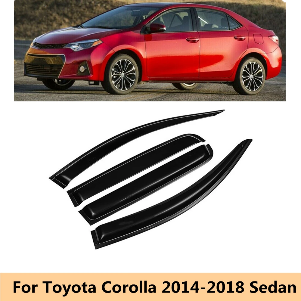 

Козырек на окно для Toyota Corolla 2014, 2015, 2016, 2017, 2018 седан, защита от ветра, дождя, солнца, дыма, дефлектор, дефлектор на вентиляционное отверстие, защита от солнца