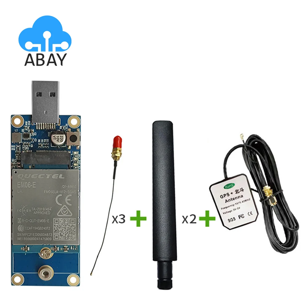 Quectel EM06-E EM06ELA-512-SAGS FDD-LTE/TDD-LTD 4G LTE-A Cat6 M.2 Module EM06 + USB 3.0 To M.2 USB Adapter + Antenna