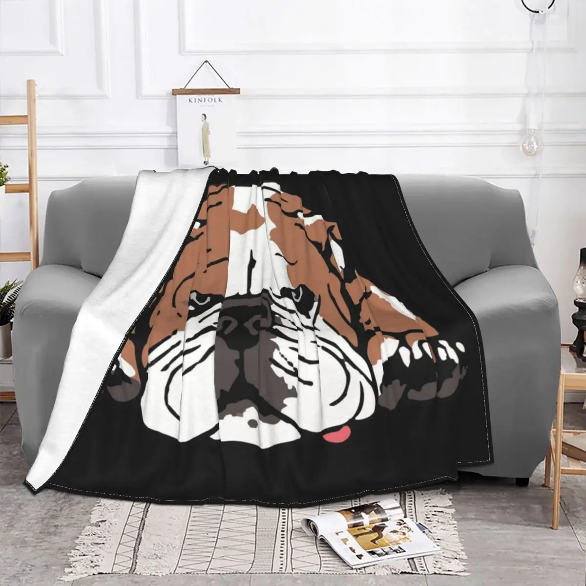 

English Bulldog Awesome Funny Bulldog Dog Blankets Coral Fleece Winter Lightweight Thin Throw Blanket for Home Office Rug Piece