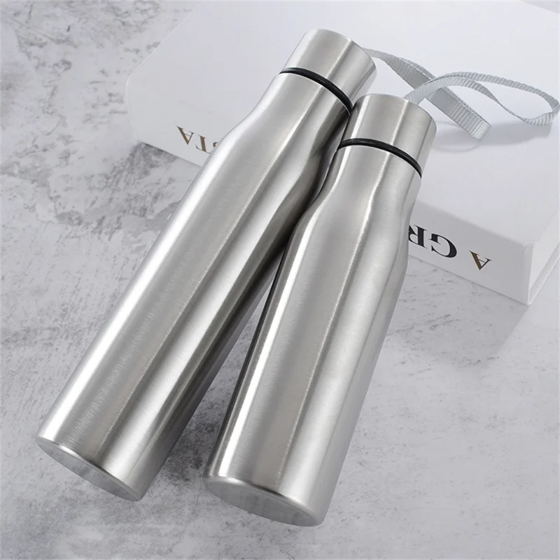 

500/750ml Portable Stainless Steel Water Cup Outdoor Sports Travel Supplies With Tote Rope Leak-Proof Portable Durable Bar Tools