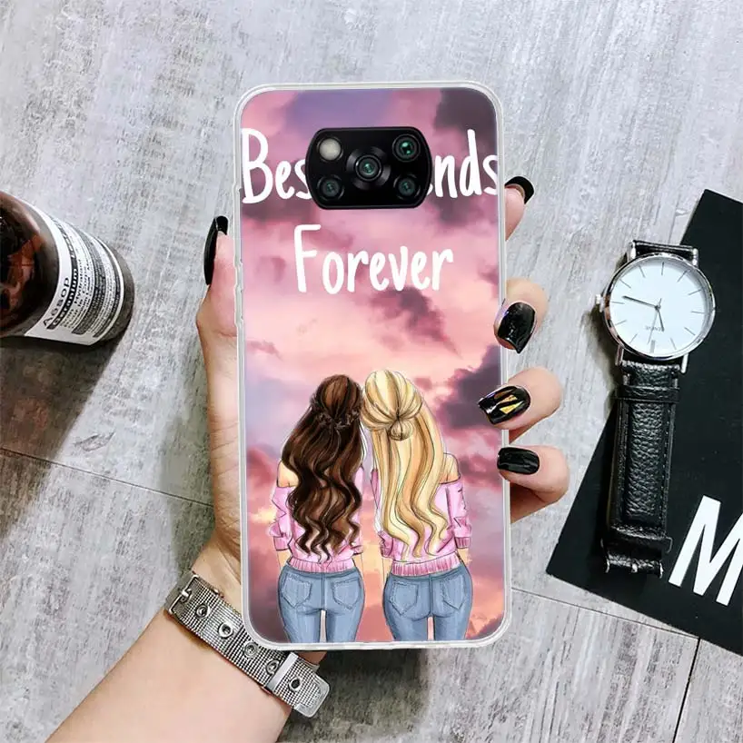 Чехол для телефона с надписью Best Friends Forever BFF Xiaomi Poco X3 X4 Nfc M3 M2 M4 Pro F3 F2 F1 Mi Note 10 Lite A3 A2 A1