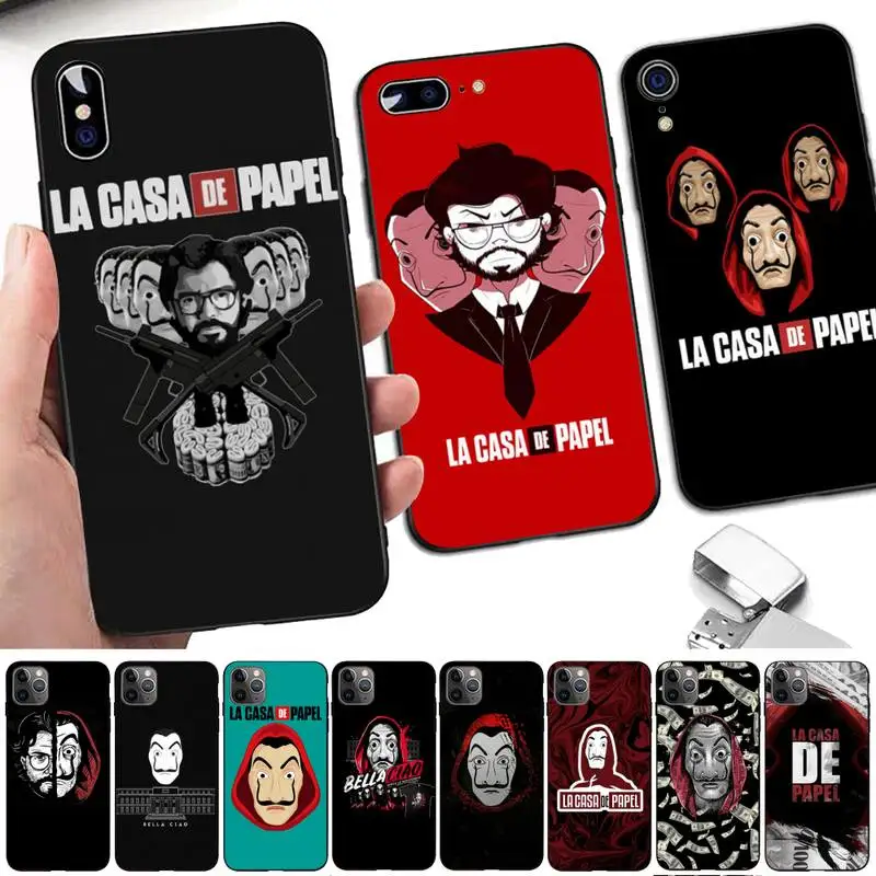 

LVTLV La Casa De Papel Phone Case for iPhone 11 12 13 mini pro XS MAX 8 7 6 6S Plus X 5S SE 2020 XR cover