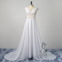 cap sleeve white chiffon wedding dresses applique lace bridal gowns 2022 new arrived sleeveless robe de mari%c3%a9e summer robe de
