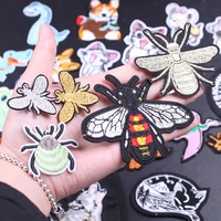 bee logo embroidery patches on clothes clothing thermoadhesive patches for children bugs badge for sewing diy insects applique