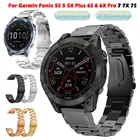 Металлический ремешок для смарт-часов Garmin Fenix 6S 6X 6 Pro 7S 7 7X 5S 5X 5 Plus, ремешки из нержавеющей стали для быстрого крепления, 20 22 26 мм
