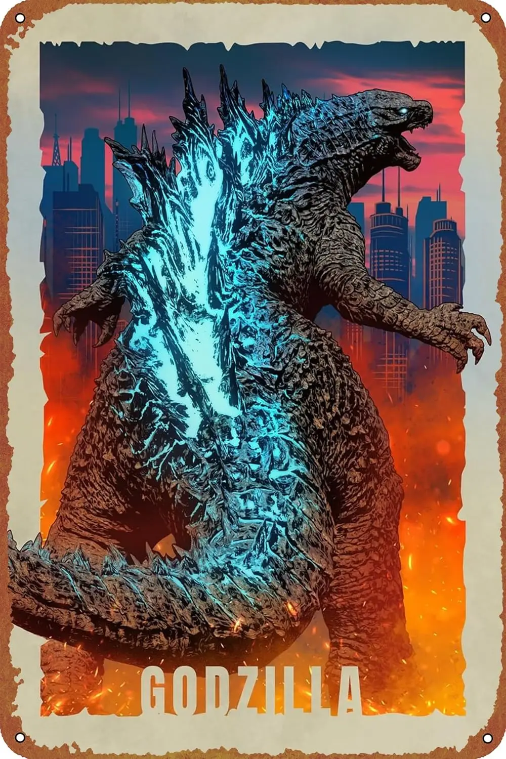 Годзилла: Doom Inevitable постер фильма жестяная вывеска кафе-бар домашнее настенное