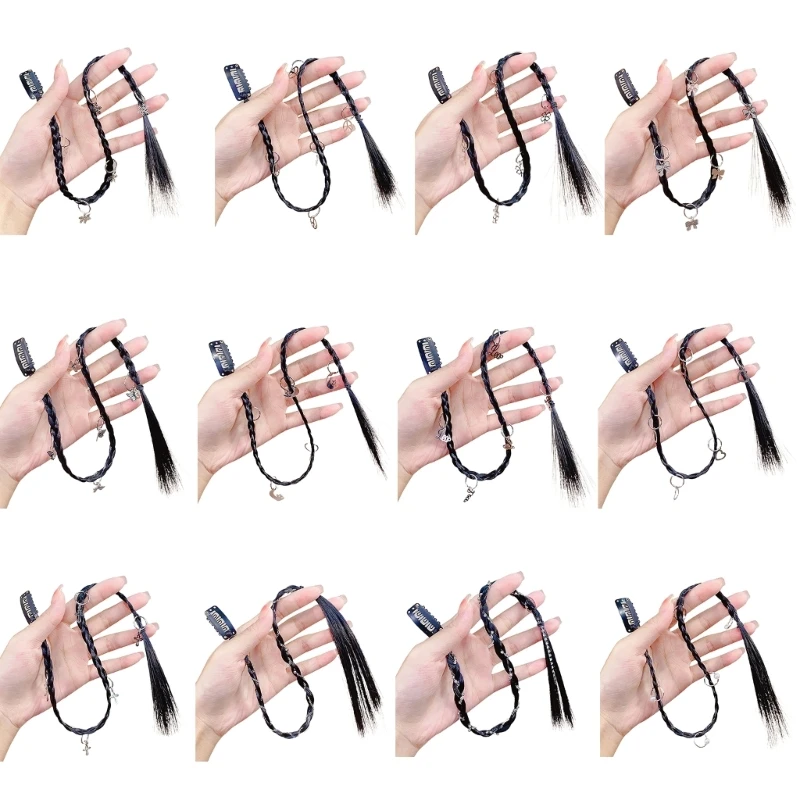 

Baby Braids Hair Extensions Clip in Braided Hairpiece Natural Soft Synthetic Dropship