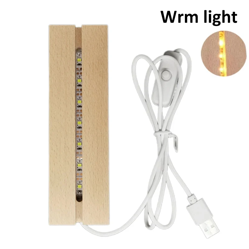 

USB Лампа из дерева белый/теплый белый/многоцветный свет