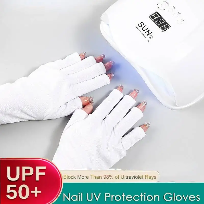

2pcs Anti Uv Rays Protect Gloves Nail Gloves Led Lamp Nail Uv Protection Radiation Proof Glove Manicure Nailart Tools