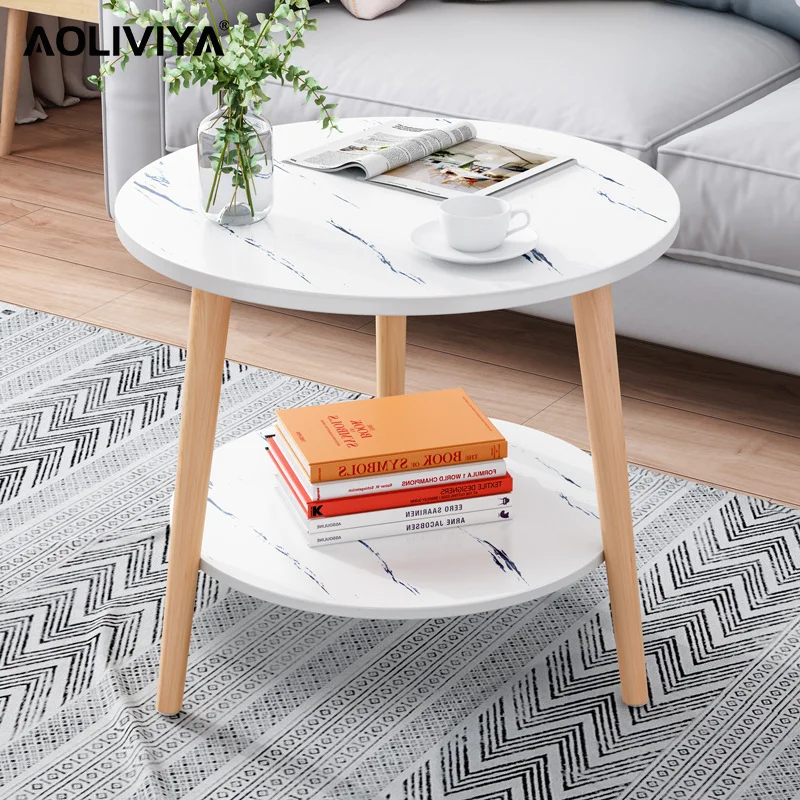 Диванный маленький круглый стол AOLIVIYA для небольшой квартиры Маленький