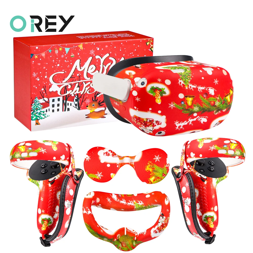 

Christmas Gift Silicone Protective Cover For Oculus Quest 2 Accessories Case VR Controller Cover Grip Head Face Cover Eye Pad