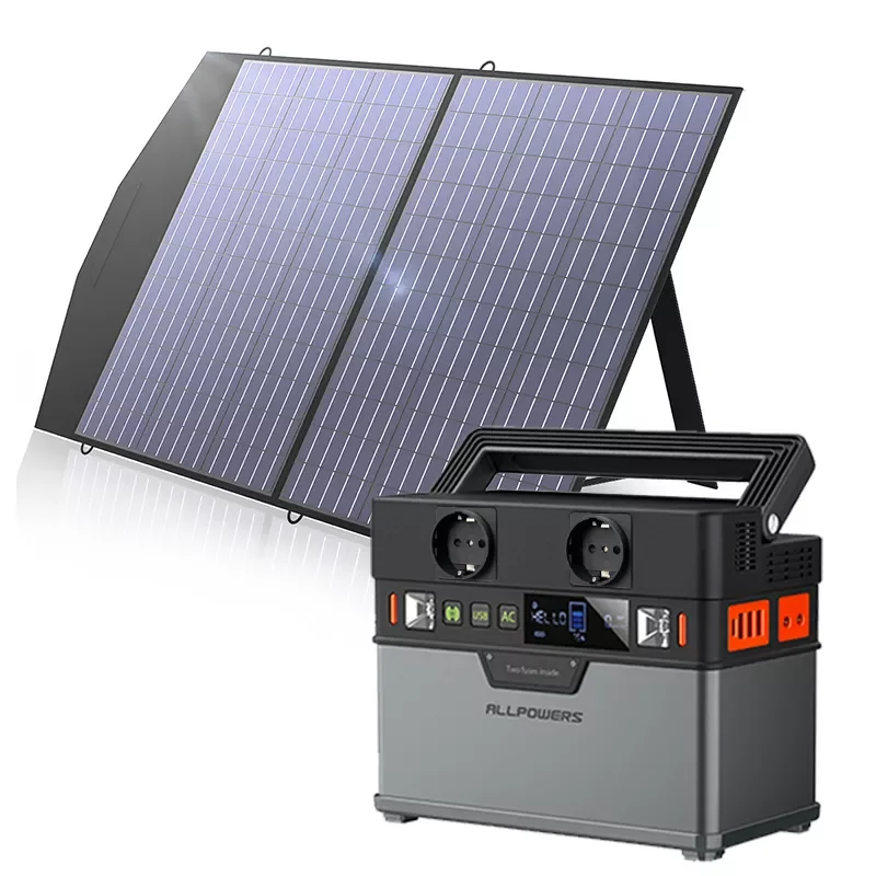 

220V/110V Portable Station 288Wh Solar Generator Emergency Backup With 18V 100W Foldable Solar Panel Outdoor Camping