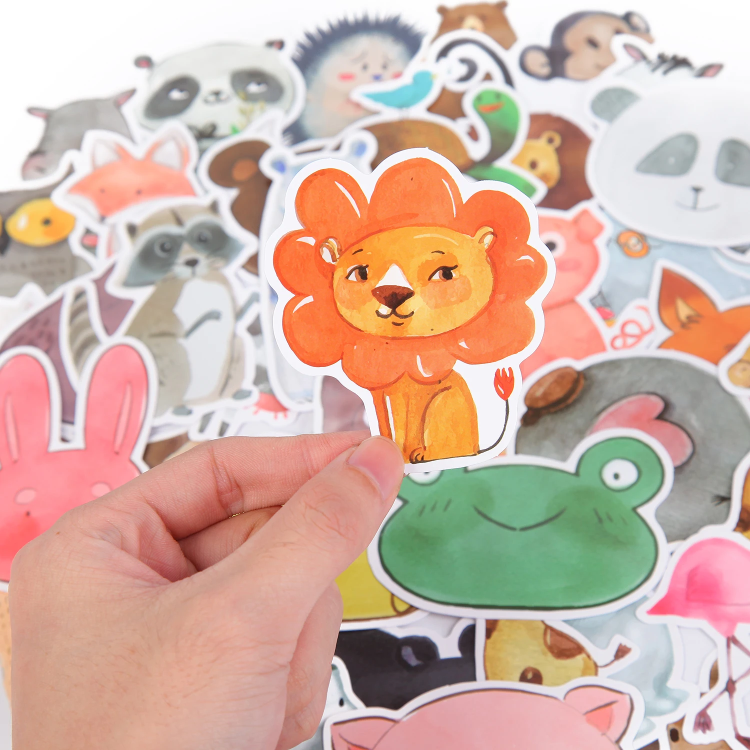 td zw 50pcslot waterproof super cute cartoon animal stickers for car laptop phone pad bicycle decal kids gift cat pig dog free global shipping