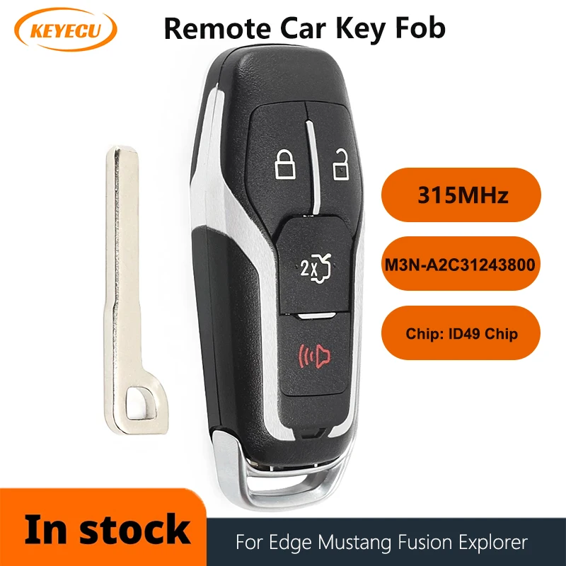 4-кнопочный смарт-пульт дистанционного управления KEYECU брелок без ключа 315 МГц чип