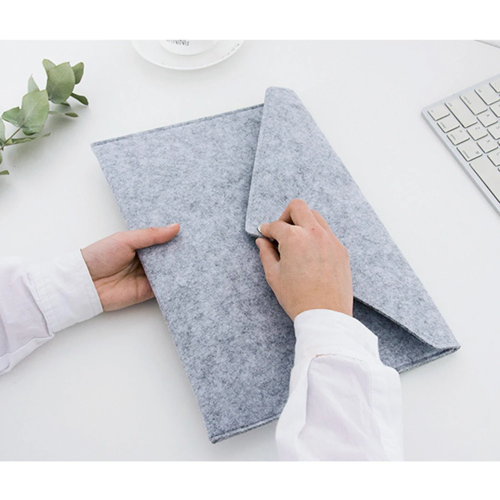 1 Pc Simple One-color A3 Bag Documents Large Capacity Business Portfolio File Folder Felt Goods For Filing |