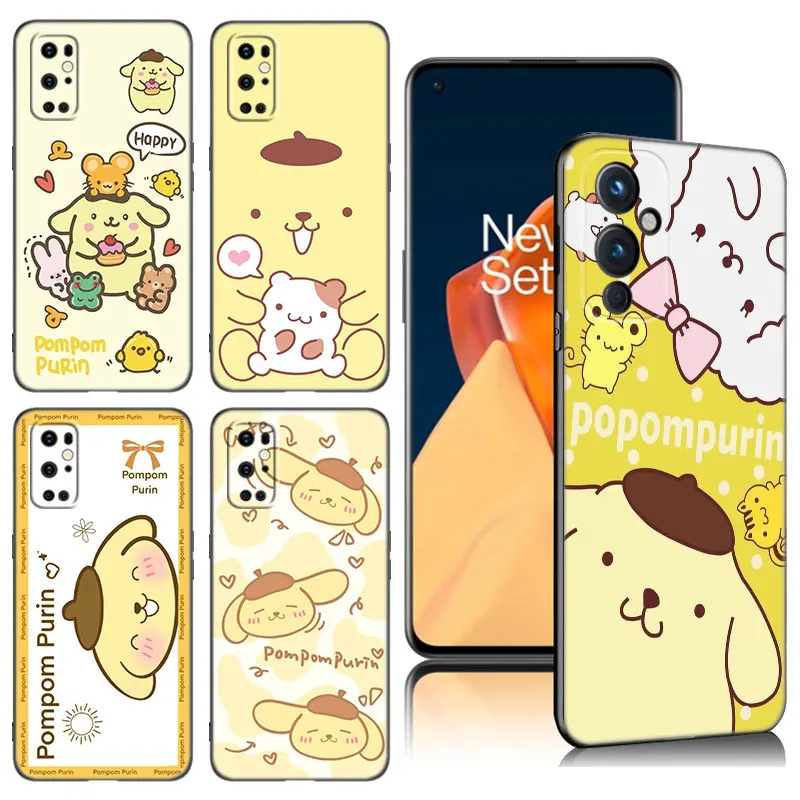 Милый черный силиконовый фотоэлемент Sanrio pompurin для OnePlus 9 10 11 12 ACE 2V Pro 9RT 10T 10R Nord CE 2 3