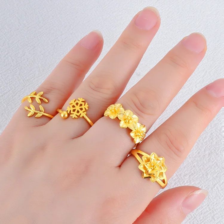 

Fashion classic hot selling long term does not fade Vietnam sand gold opening ring gold 24K limitation gold padding Jewelry
