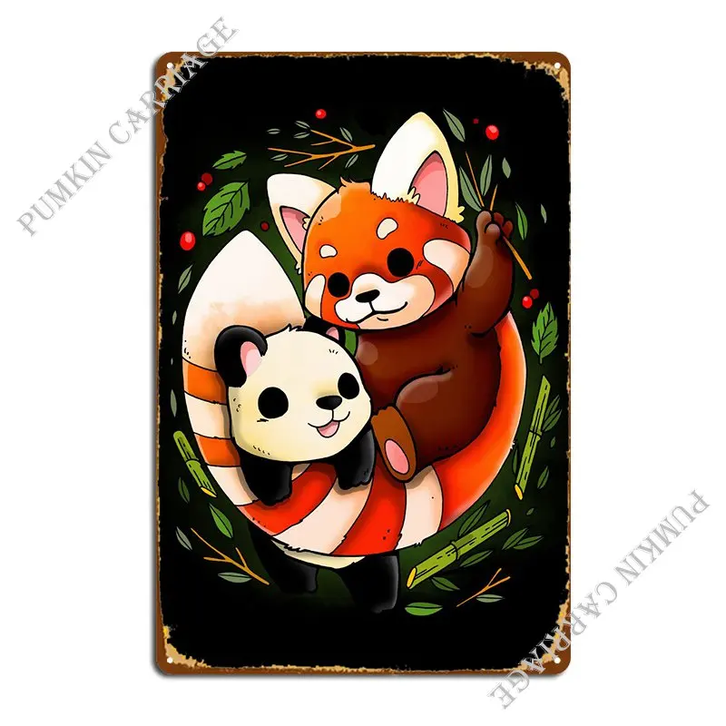 

Металлический плакат с двойной пандой, постер с рисунком клуба, бара, клуба, жестяной плакат